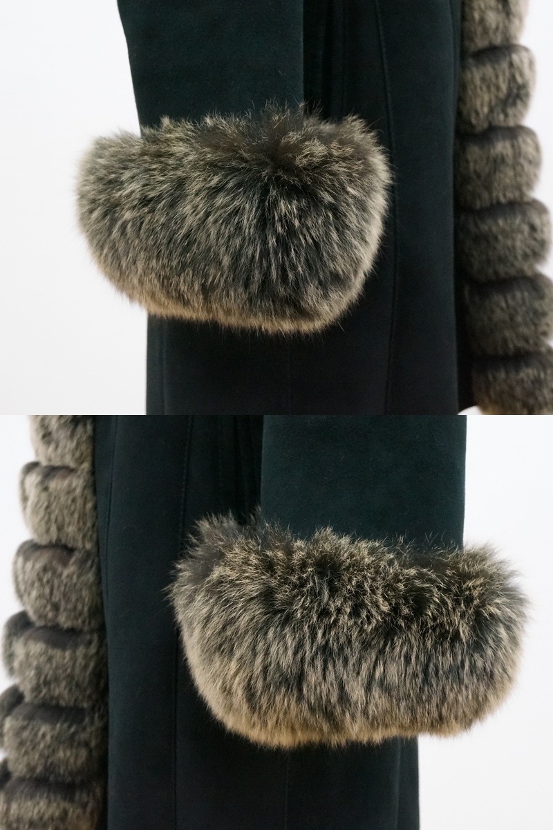 東ハ:【DENNIS】SEUNG FUR FASHION ファーコート 身幅約45㎝ 着丈約80.5㎝ ウィメンズ レディース 防寒コート ★送料無料★_画像7
