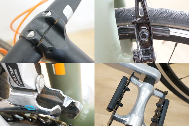 前ダ：【Bianchi/ビアンキ】C SPORT 1 カメレオンテスポーツ クロスバイク サイズ47 マットミリタリーグリーン 3×8S 自転車 サイクリング_画像8