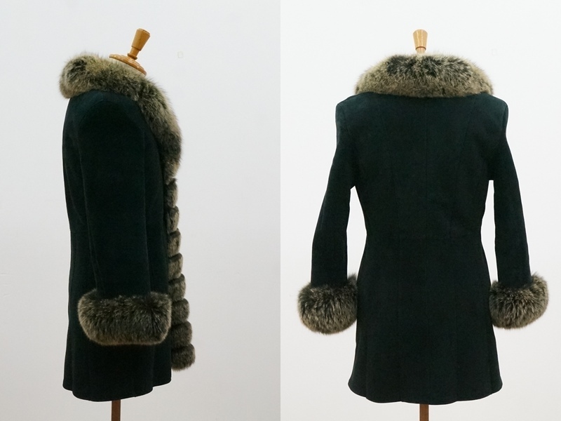 東ハ:【DENNIS】SEUNG FUR FASHION ファーコート 身幅約45㎝ 着丈約80.5㎝ ウィメンズ レディース 防寒コート ★送料無料★_画像3