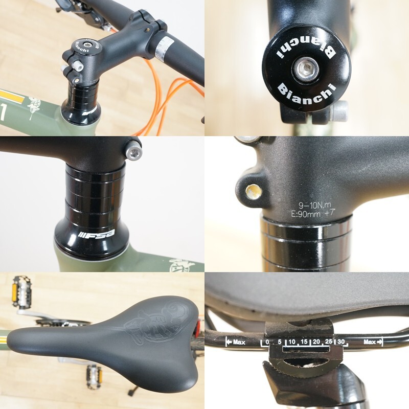 前ダ：【Bianchi/ビアンキ】C SPORT 1 カメレオンテスポーツ クロスバイク サイズ47 マットミリタリーグリーン 3×8S 自転車 サイクリング_画像5