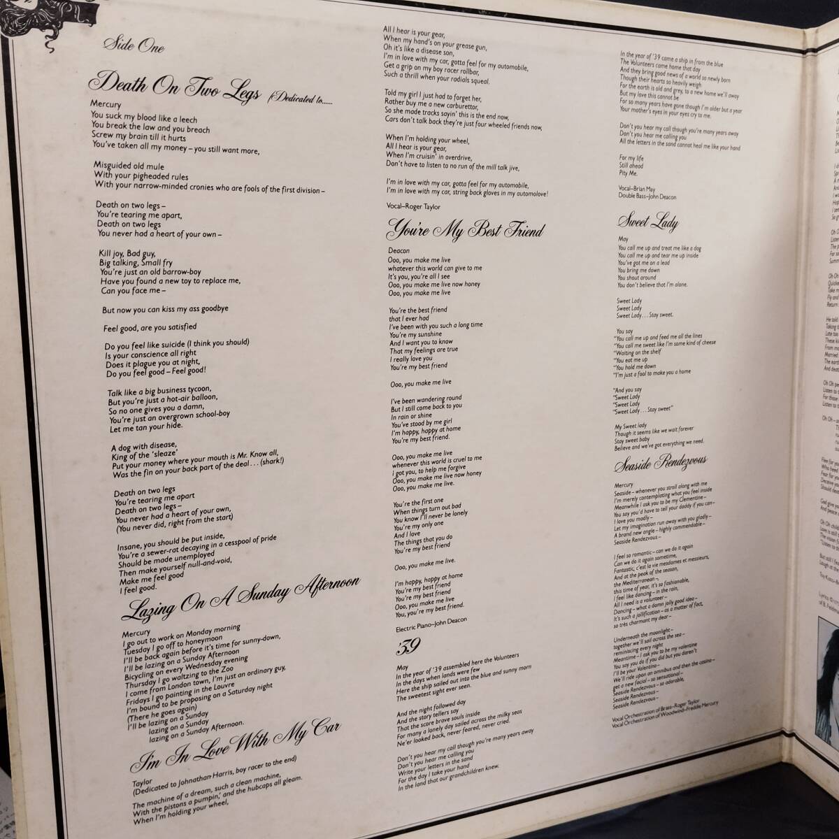 【D20828】Queen A Night At The Opera LPレコード_画像5