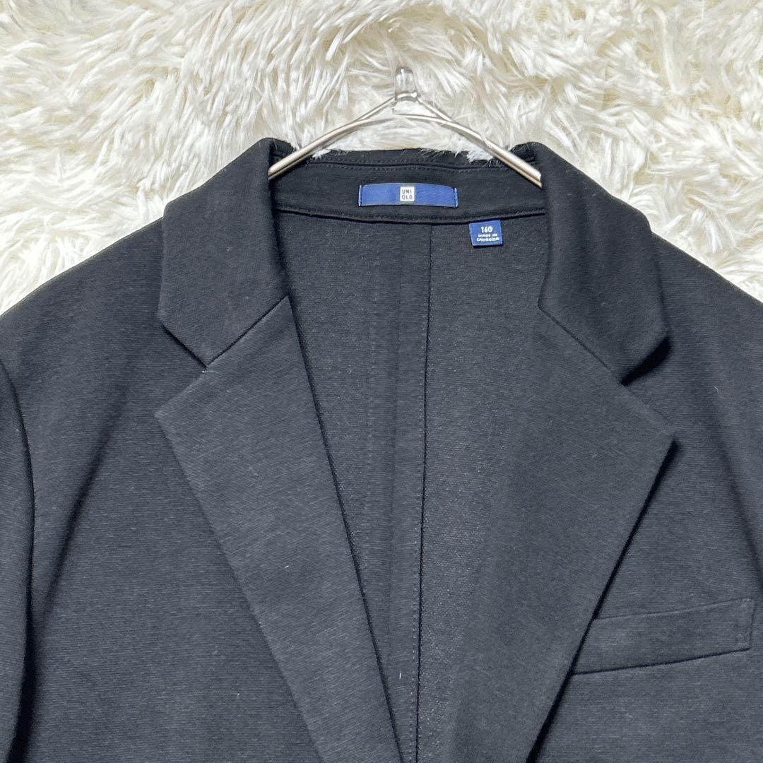 ユニクロ セットアップ ジャージージャケット ジャージーパンツ フォーマル 黒 09FABB_画像2