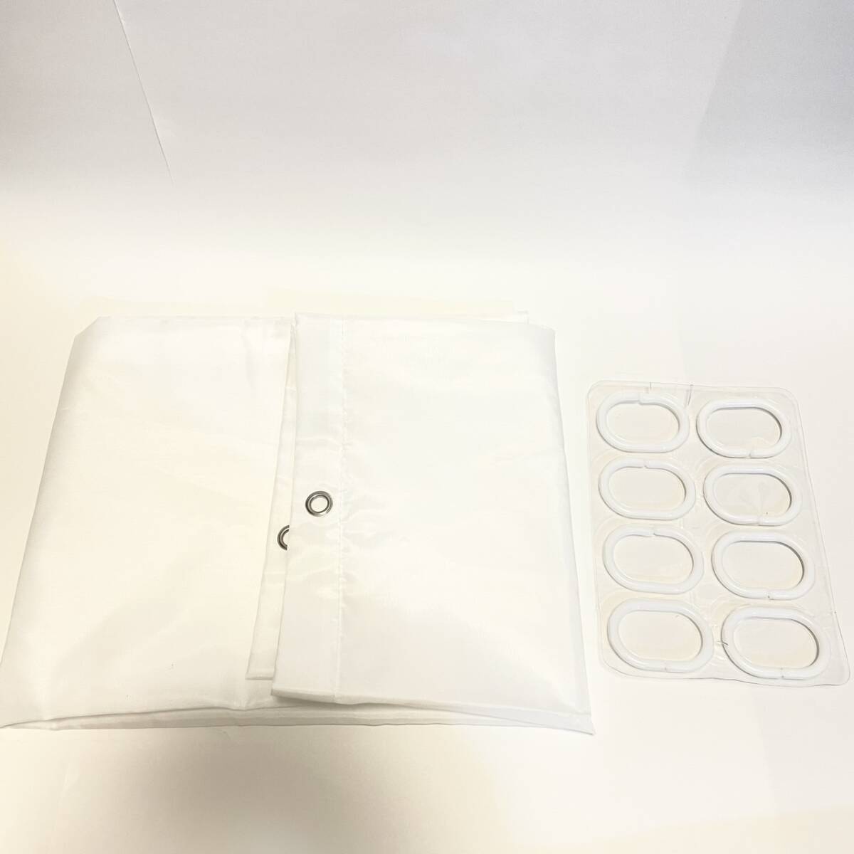 AooHome シャワーカーテン 小窓 目隠し 防水 短め 防カビ ユニットバス 浴室窓 お風呂窓 80cm丈 カフェカーテン 無地 140cm幅 ホワイト_画像8