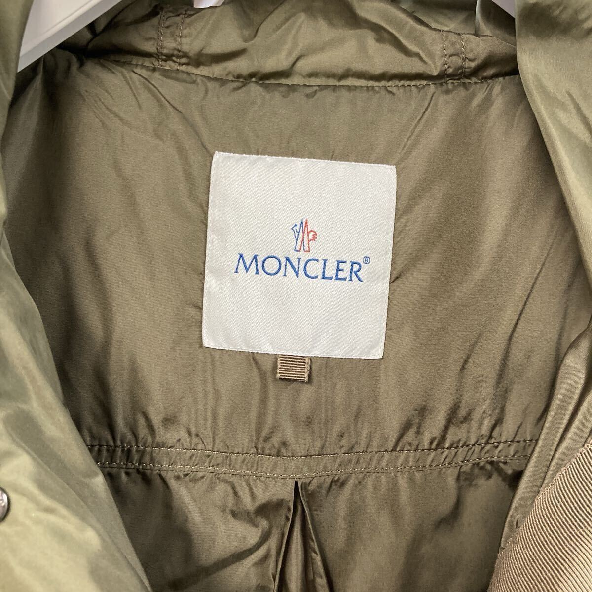 【cdaa6482】極美品 MONCLER モンクレール ダウンジャケット セリ フリルダウン コート カーキ S～M相当 長袖 ジャケット ダウンコート_画像3