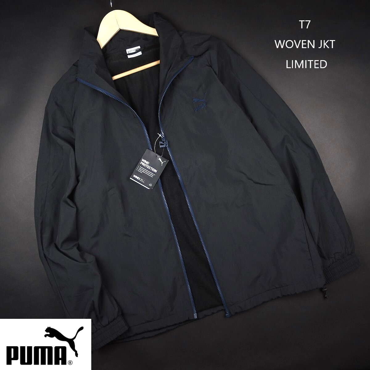 新品 ★ puma プーマ T7 ウーブンジャケット 日本限定 JAPAN LIMITED 092/01黒/【XL】/¥14,300_画像1