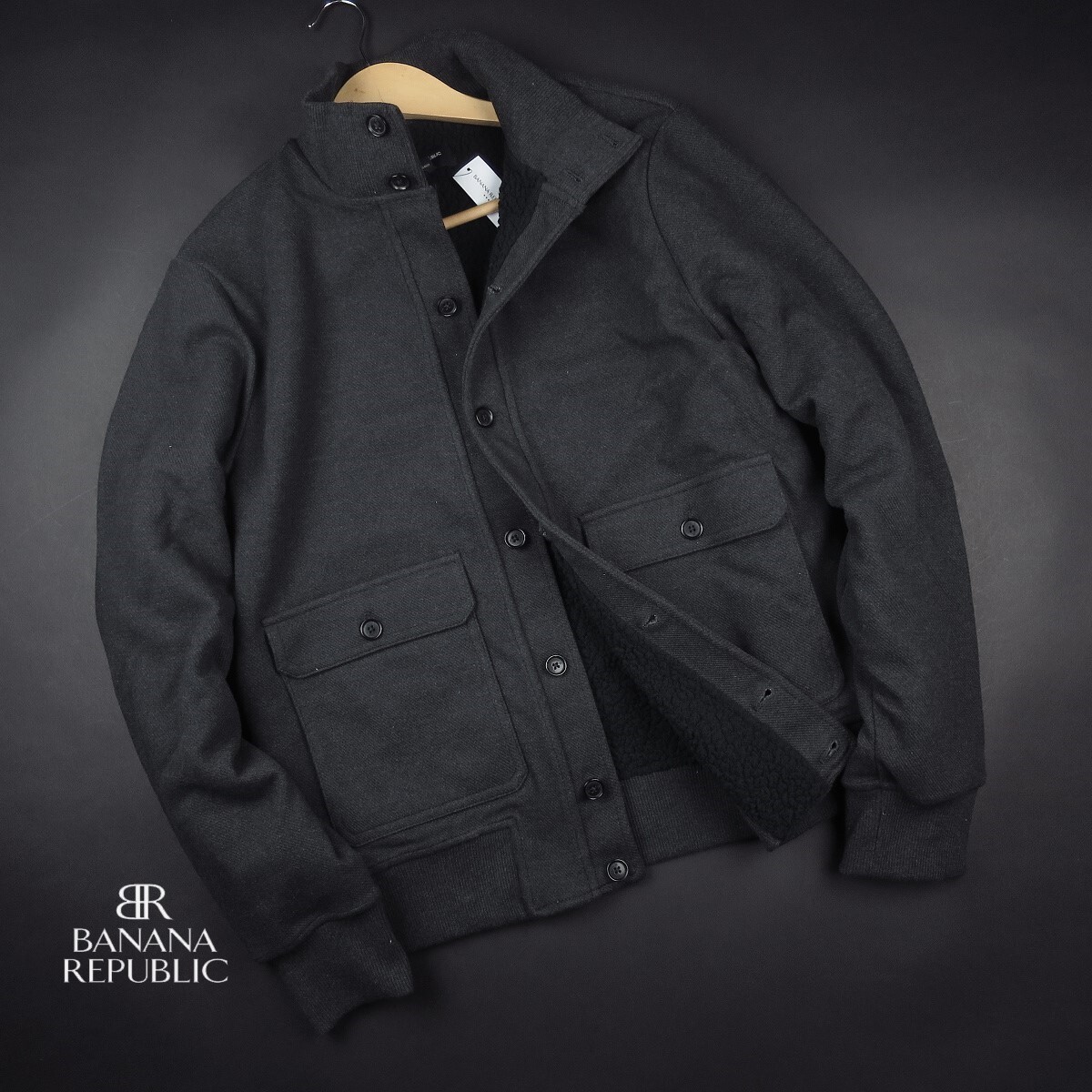 新品 ★ BANANA REPUBLIC バナナリパブリック シェルパ 裏地 ジャケット バルスター型ブルゾン 953/01チ/【L】18000_画像1