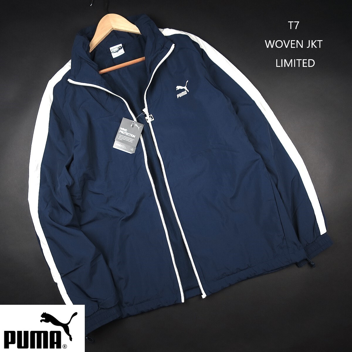新品 ★ puma プーマ T7 ウーブンジャケット 日本限定 JAPAN LIMITED 092/14紺/【XL】/¥14,300_画像1