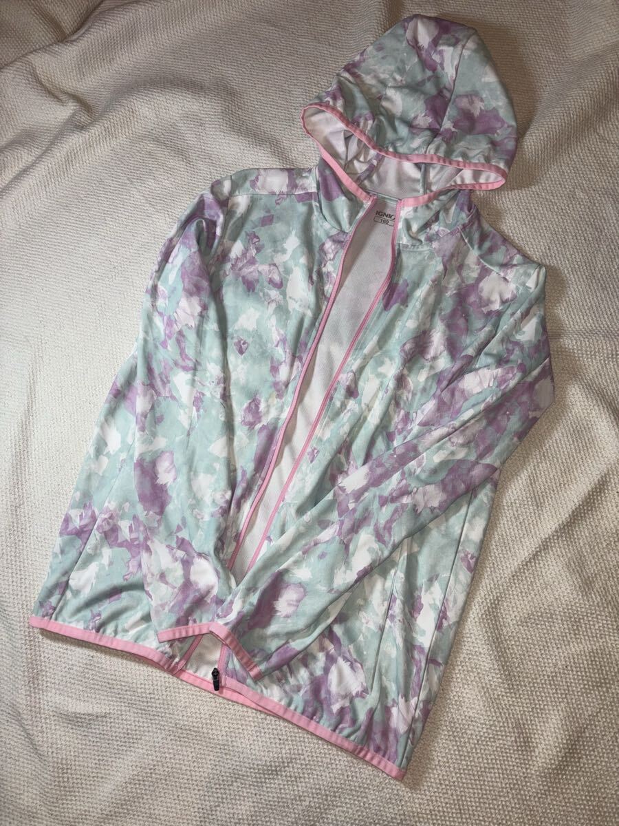 IGNIOignio с капюшоном . бледно-голубой основа джемпер спорт 160cm