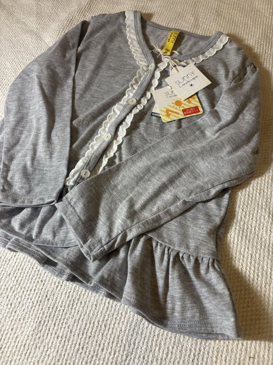 新品タグ付きSUNNYLandscapeグレー カーディガン 140cm Aライン_画像1