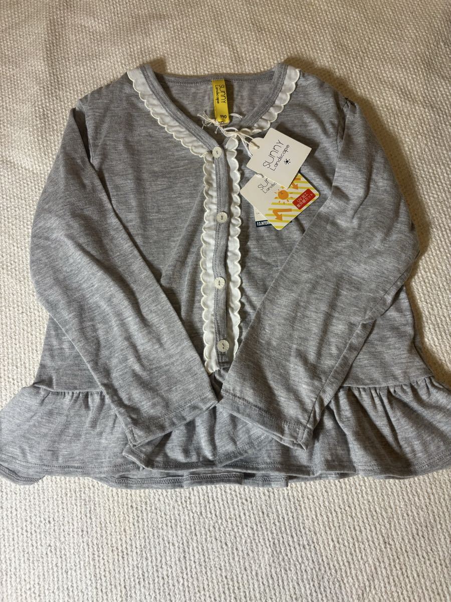 新品タグ付きSUNNYLandscapeグレー カーディガン 140cm Aライン_画像3