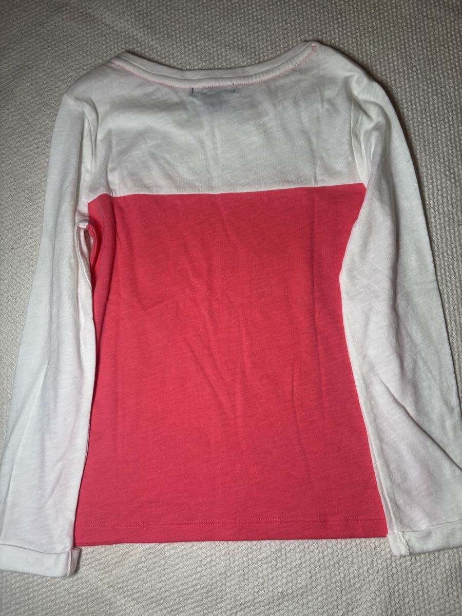 新品タグ付きGAP 白とピンクの長袖カットソー 120cm　ロンT_画像4