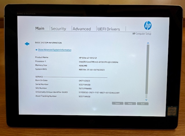 ★動作品 HP Elite x2 1012 G1 M3-6Y30 4GB SSD128GB [T6T57PA#ABJ] Windows 11 Pro ＋Office (KB & AC 付属)_画像7