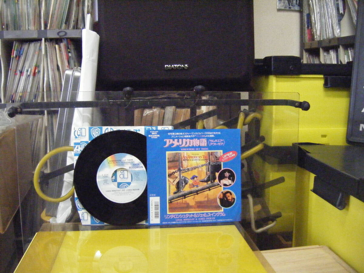 YS-29　リンダロンシュタッド＆ジェイムスイングラム　/　アメリカ物語　somewhere out there　※シングル盤_画像1