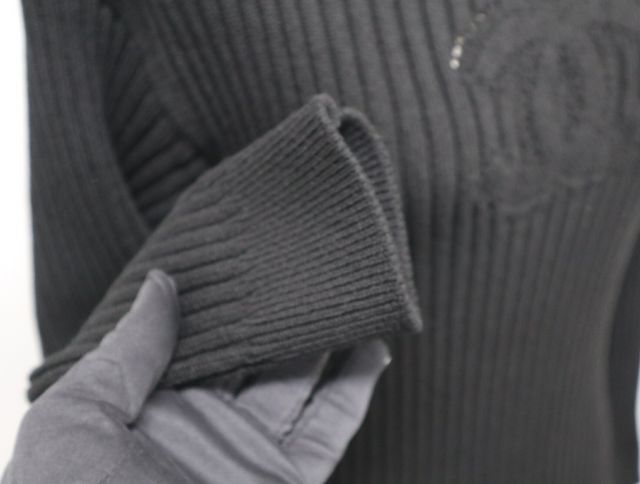 シャネル CHANEL P63137 フロント ココマーク ニット ワンピース サイズ34 ブラック レディース 【中古】 美品 アパレル_画像6