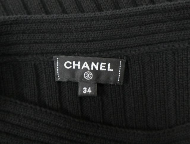 シャネル CHANEL P63137 フロント ココマーク ニット ワンピース サイズ34 ブラック レディース 【中古】 美品 アパレル_画像7