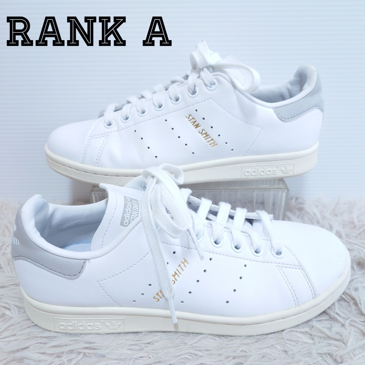 美品 adidas originals stan smith アディダスオリジナルス スタンスミス スニーカー シューズ 靴 23.5cm レディース ホワイト 白色_画像1