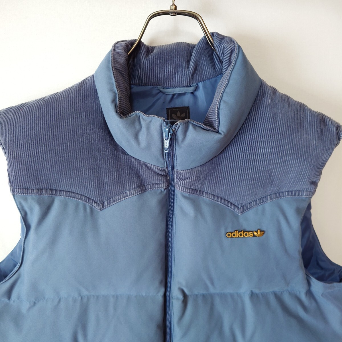 adidas アディダス ダウンベスト アウター トレフォイルロゴ サイズ50 メンズ 藍色系_画像2