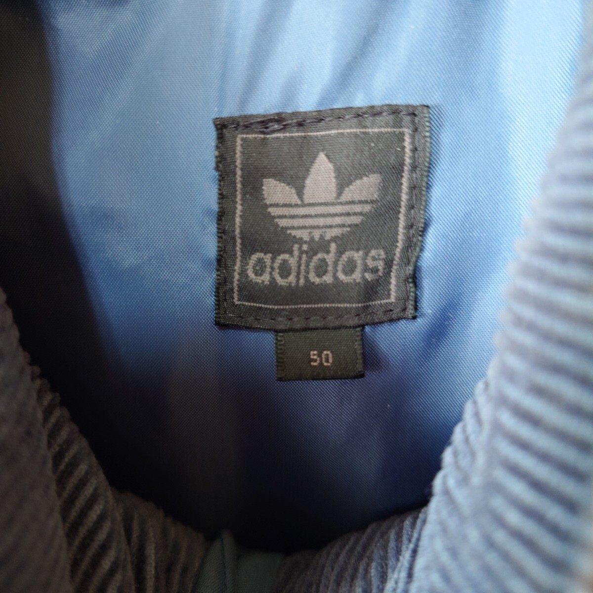 adidas アディダス ダウンベスト アウター トレフォイルロゴ サイズ50 メンズ 藍色系_画像6