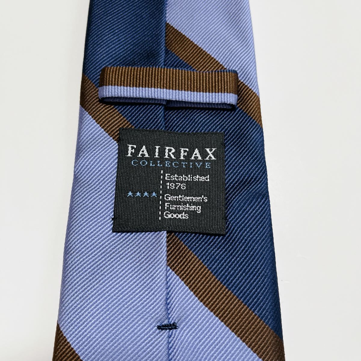 美品 フェアファクス ネクタイ ハイブランド レジメンタル ストライプ柄 光沢_画像5