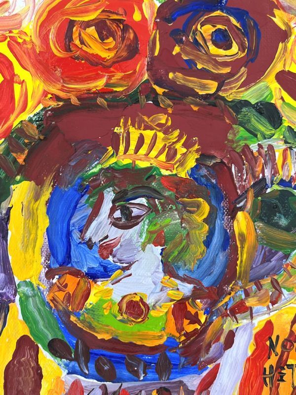 【FCP】 真作保証 野間仁根 油彩画４号 「薔薇」 一陽会員 師・中川紀元 h_画像8