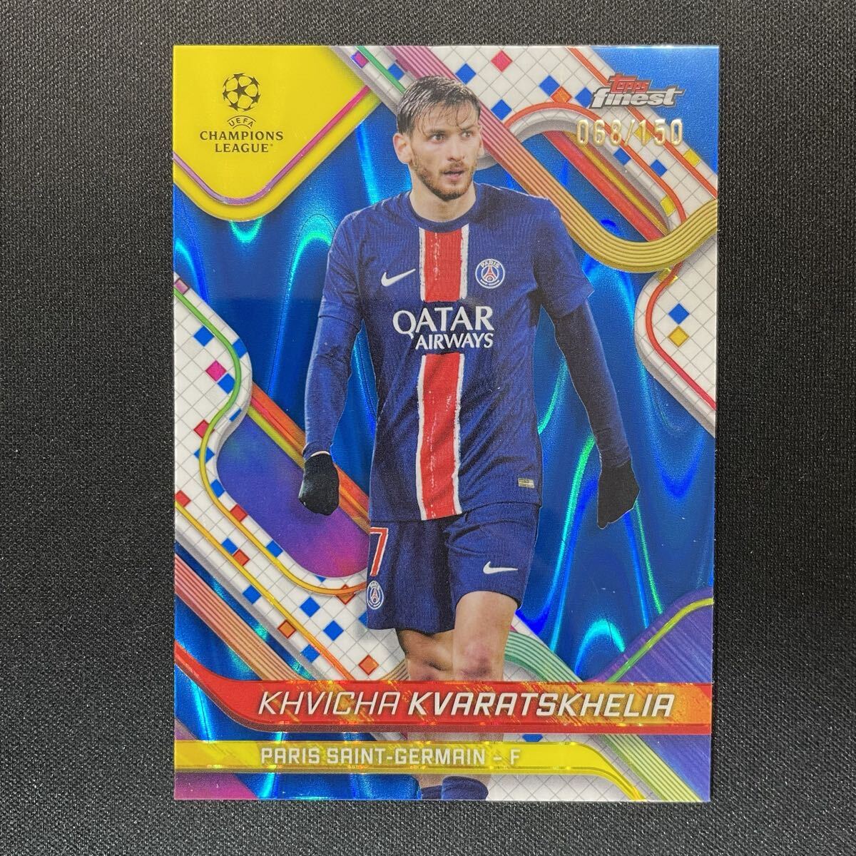 2024-25 Topps Finest UEFA Khvicha Kvaratskhelia Paris Saint-Germain /150 フヴィチャ・クヴァラツヘリア_画像1