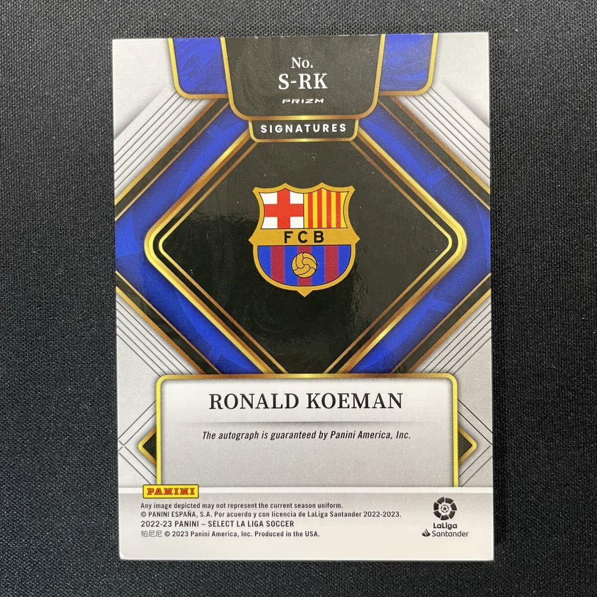 2022-23 Panini Select La Liga Ronald Koeman Auto Barcelona 直筆サインカード ロナルド・クーマン_画像2