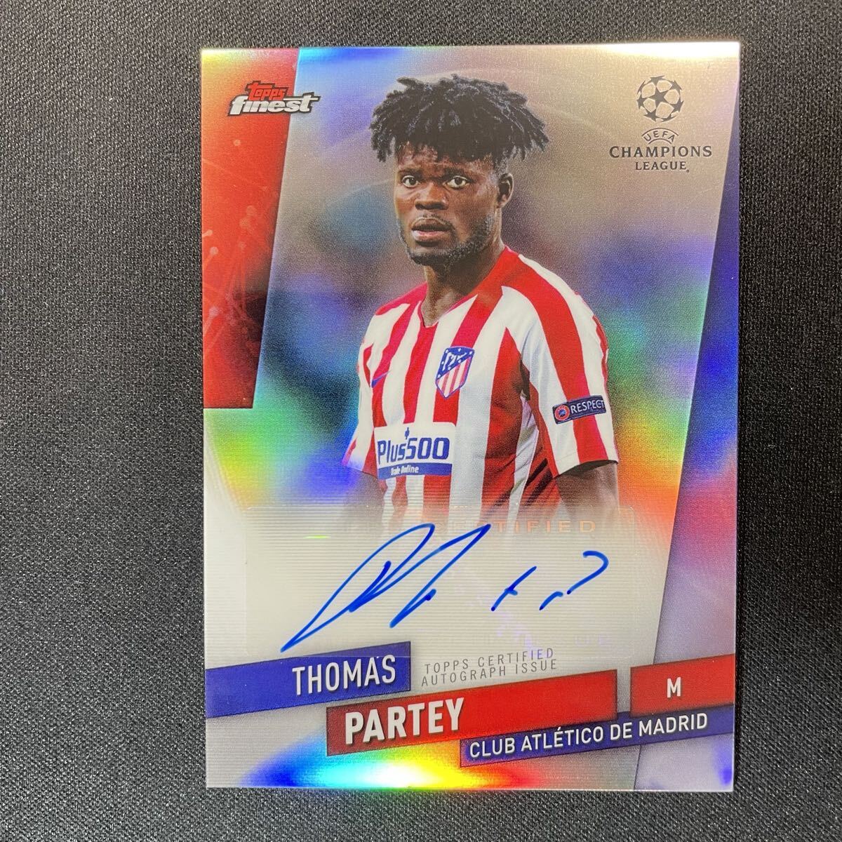 2019-20 Topps Finest UEFA Thomas Partey Auto Atletico de Madrid 直筆サインカード トーマス・パーテイ_画像1