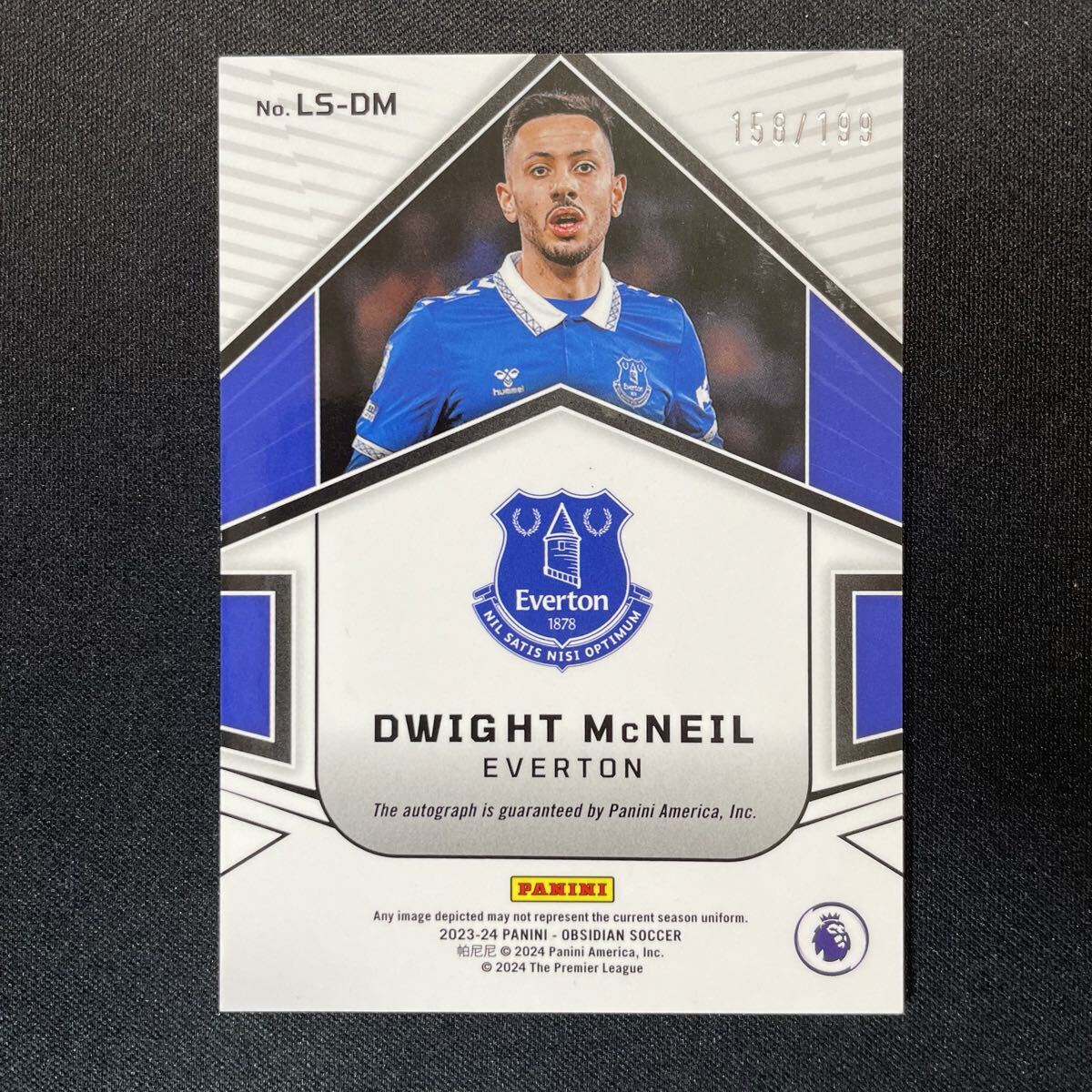 2023-24 Panini Obsidian Lightning Strike Dwight McNeil Auto Everton /199 直筆サインカード ドワイト・マクニール_画像2