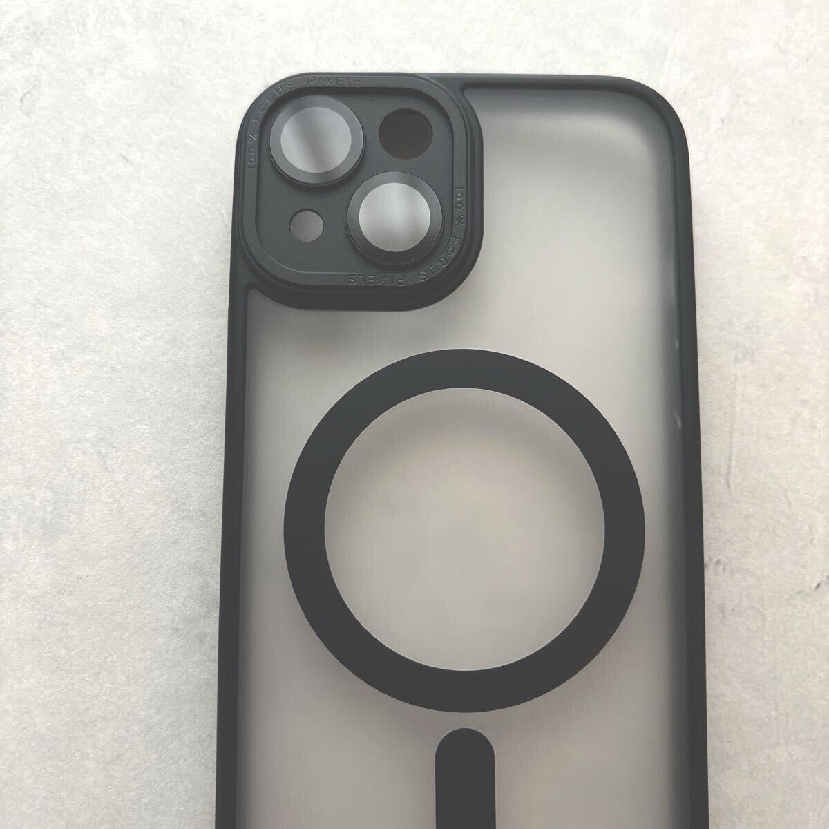 iPhone 14 ケース レンズガード MagSafe 対応クリアケース エアクッション TPUとポリカーボネートのハイブリッド アルミニウム製ボタン_画像4