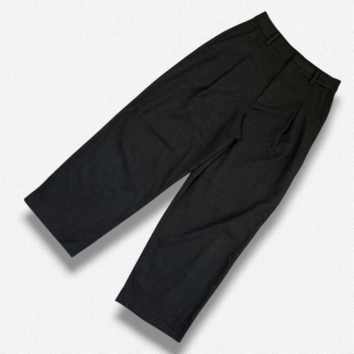 UNIQLO× COMPTOIR DES COTONNIERSコラボ ブラッシュドジャージータックワイドパンツ ダークグレー M ●洗濯プレス済● ユニクロ 古着/794_画像1