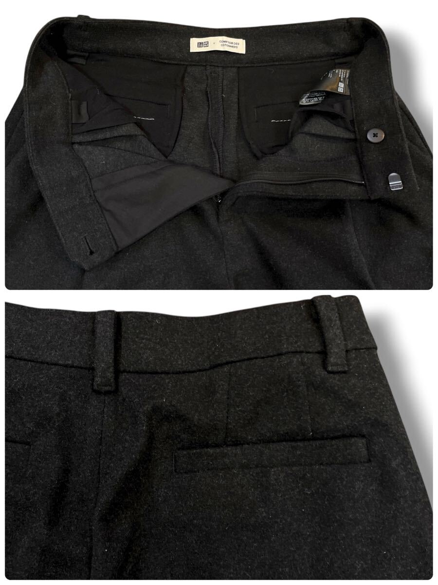 UNIQLO× COMPTOIR DES COTONNIERSコラボ ブラッシュドジャージータックワイドパンツ ダークグレー M ●洗濯プレス済● ユニクロ 古着/794_画像6