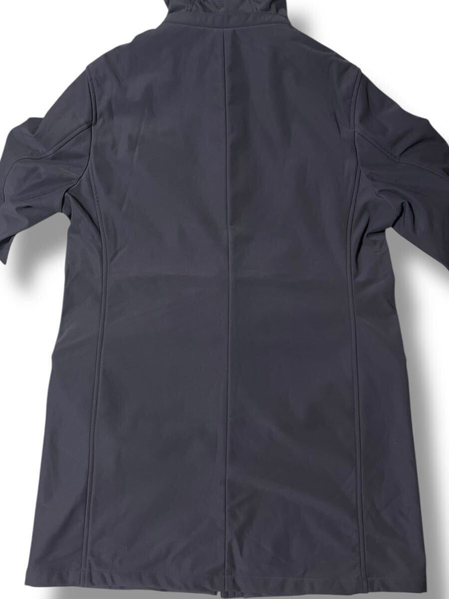 G-stage フーディーロングコート ブラック50 ●洗濯プレス済● ジーステージ 黒 フード着脱可 ソフトシェル素材 裏フリース 防寒 古着/813_画像8