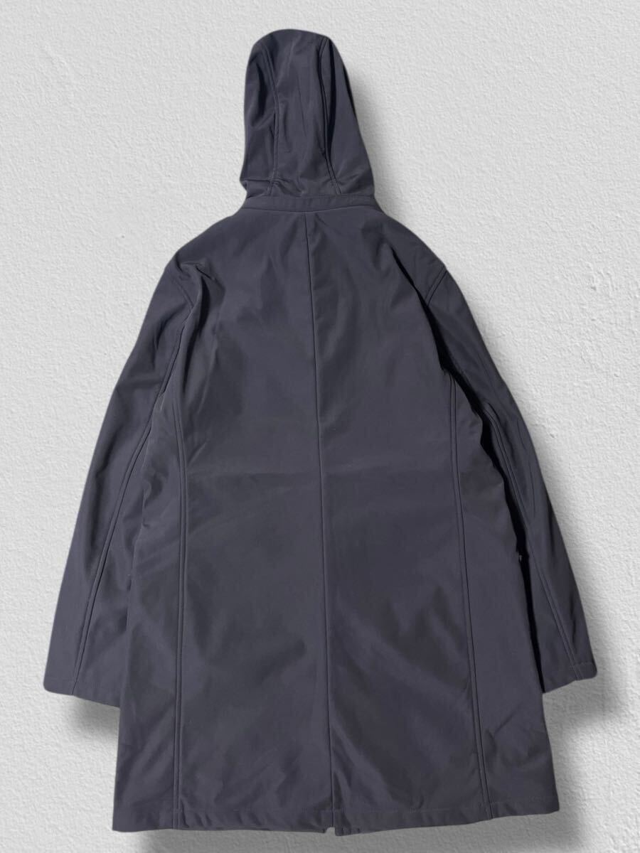 G-stage フーディーロングコート ブラック50 ●洗濯プレス済● ジーステージ 黒 フード着脱可 ソフトシェル素材 裏フリース 防寒 古着/813_画像9