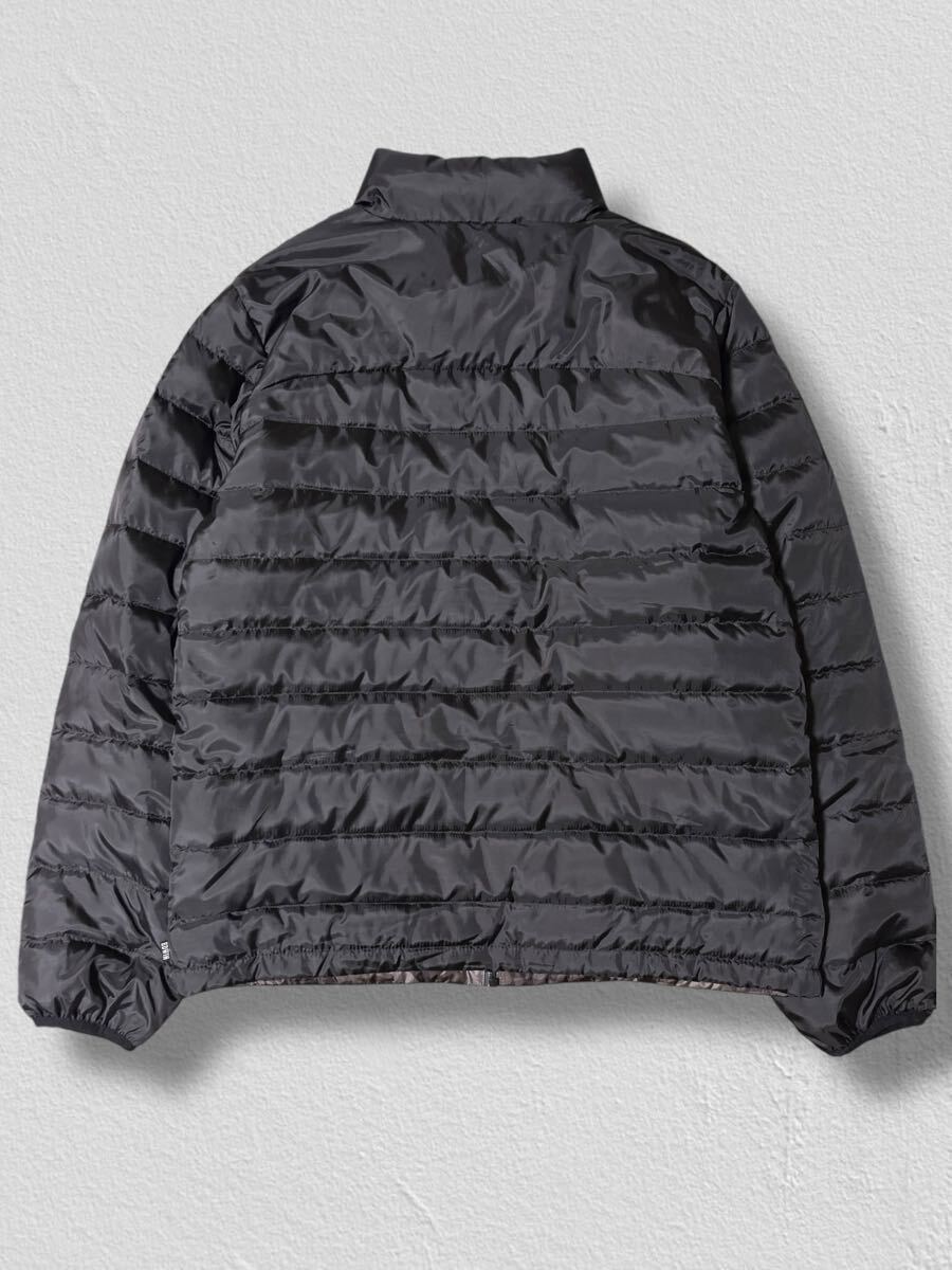 EDWIN リバーシブルダウンジャケット 立ち襟 カモフラ×ブラック L ●洗濯プレス済● エドウィン 中綿 50/50 軽量 アウター 黒 古着/816_画像4