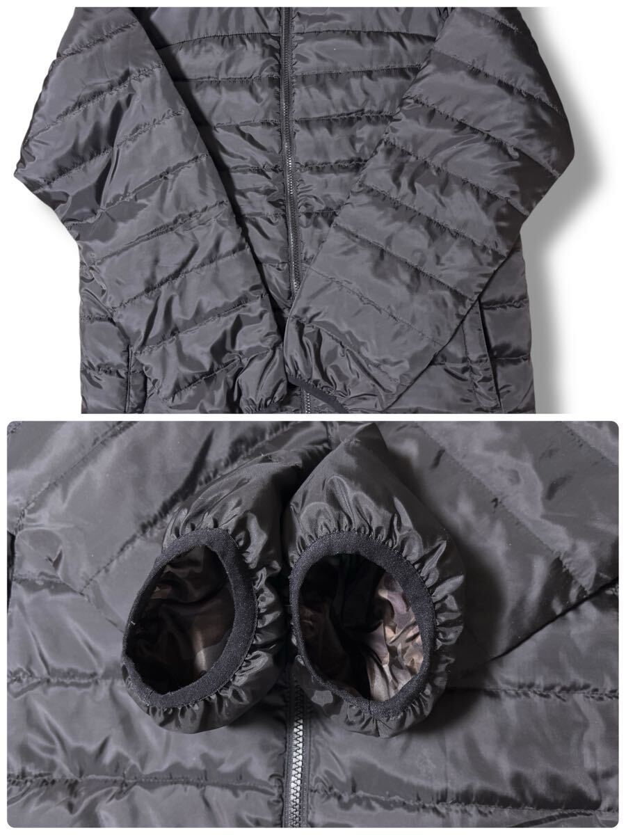 EDWIN リバーシブルダウンジャケット 立ち襟 カモフラ×ブラック L ●洗濯プレス済● エドウィン 中綿 50/50 軽量 アウター 黒 古着/816_画像5