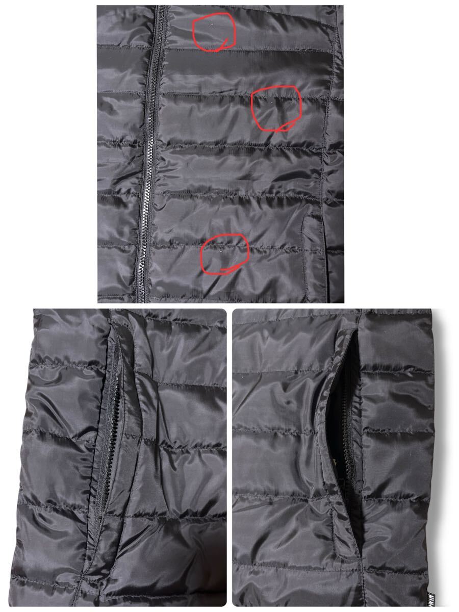 EDWIN リバーシブルダウンジャケット 立ち襟 カモフラ×ブラック L ●洗濯プレス済● エドウィン 中綿 50/50 軽量 アウター 黒 古着/816_画像7