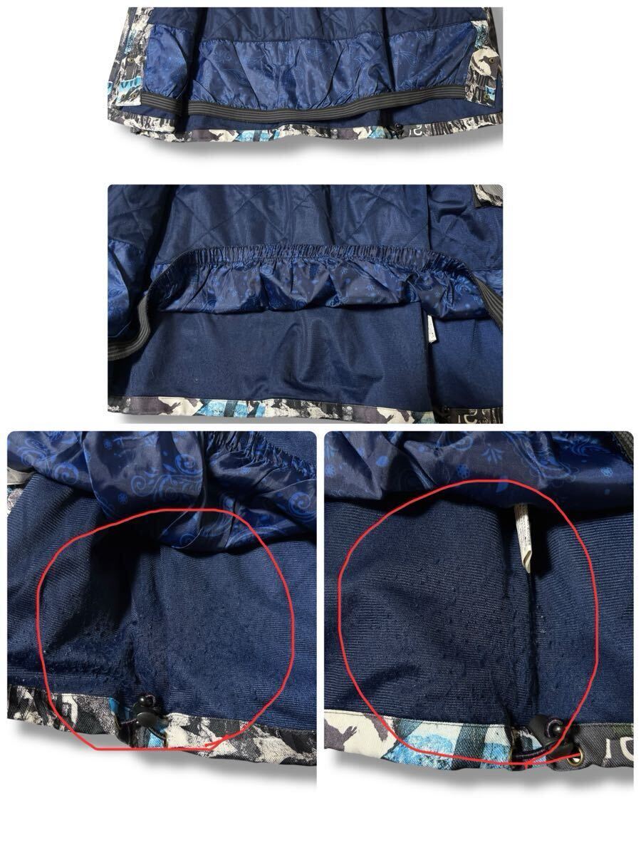 PONTAPES スノージャケットウェア ブルー×グラフィック柄 L ●洗濯プレス済● ポンタペス 中綿 アウター ウィンタースポーツ 古着/824_画像8