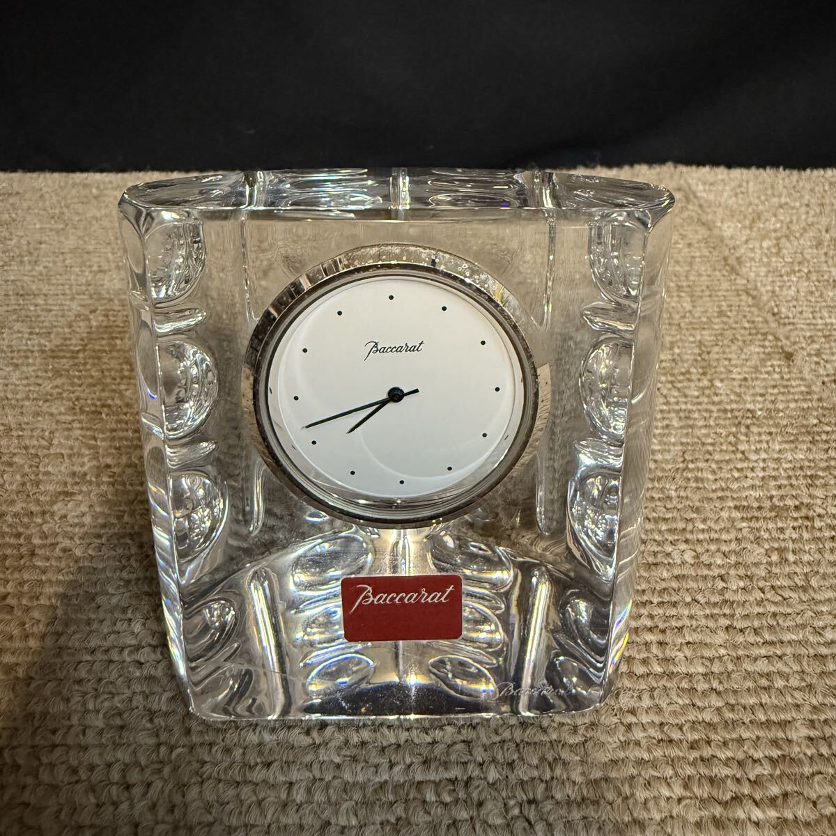 E792 A■ Baccarat バカラ　クリスタル　スモールクロック エキノックス　置時計　クォーツ_画像3