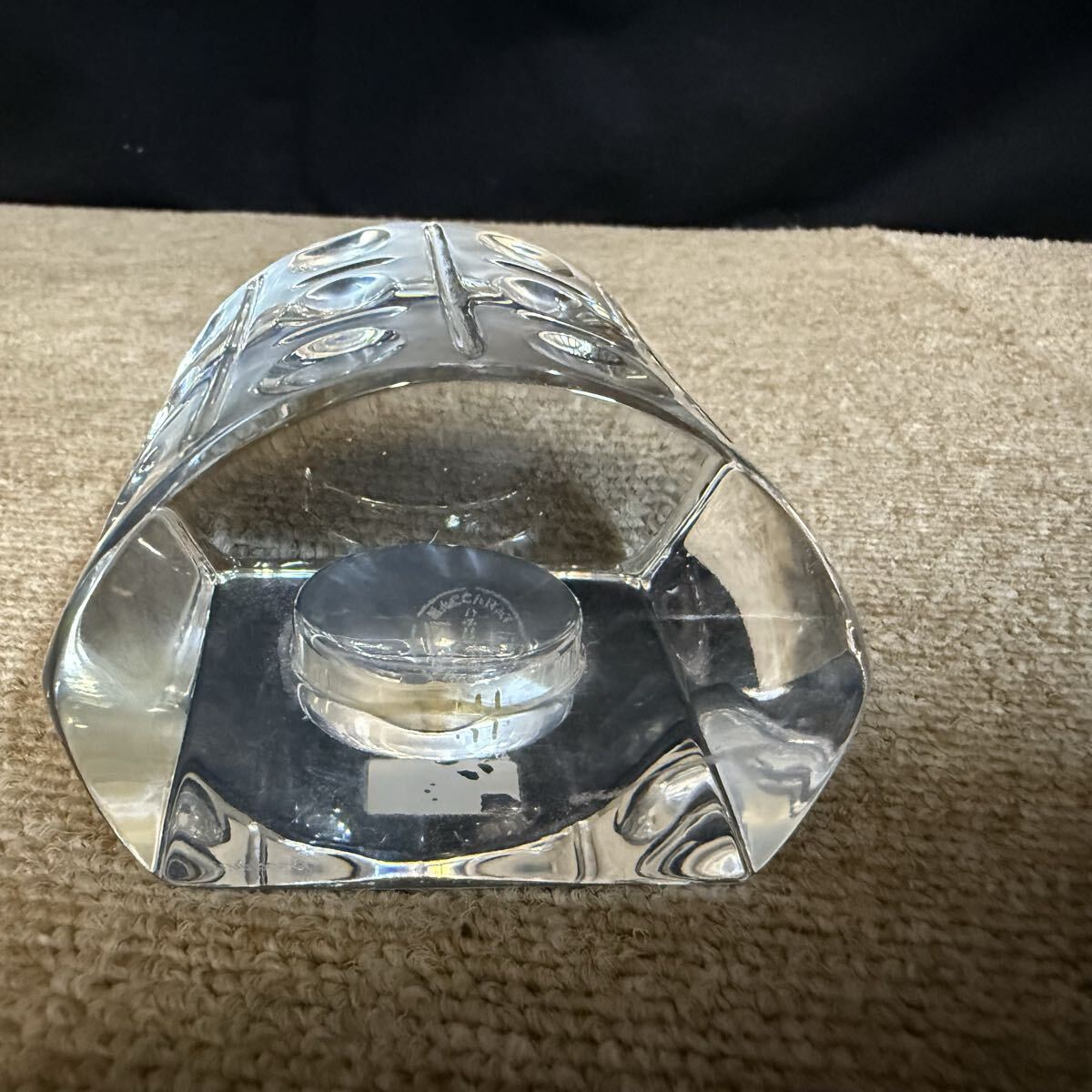 E792 A■ Baccarat バカラ　クリスタル　スモールクロック エキノックス　置時計　クォーツ_画像8