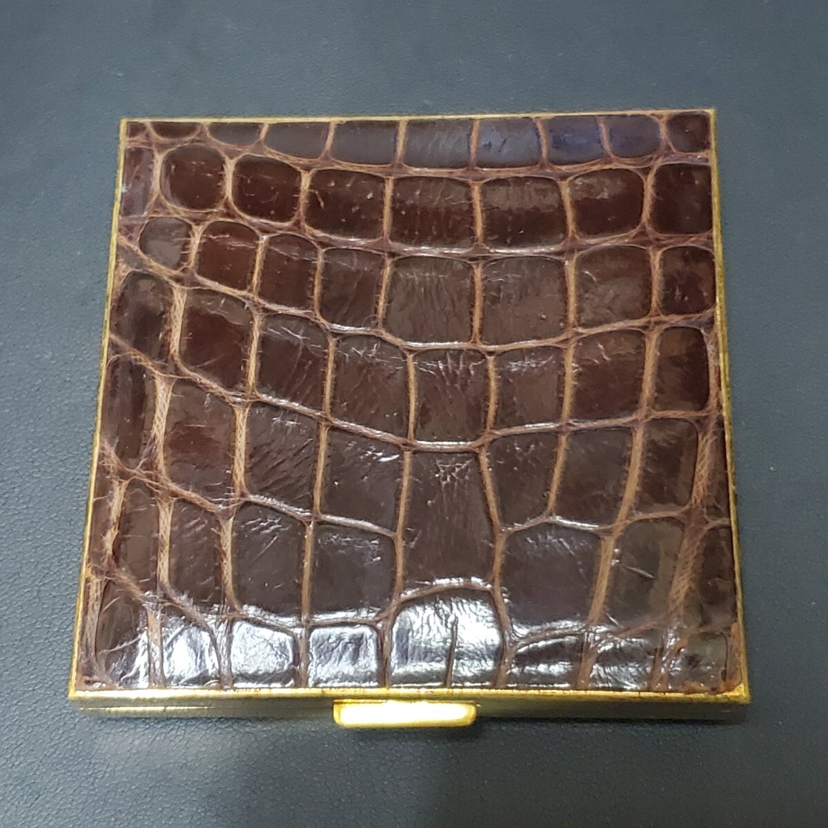 ★dunhillダンヒル★ クロコダイル コンパクト_画像1