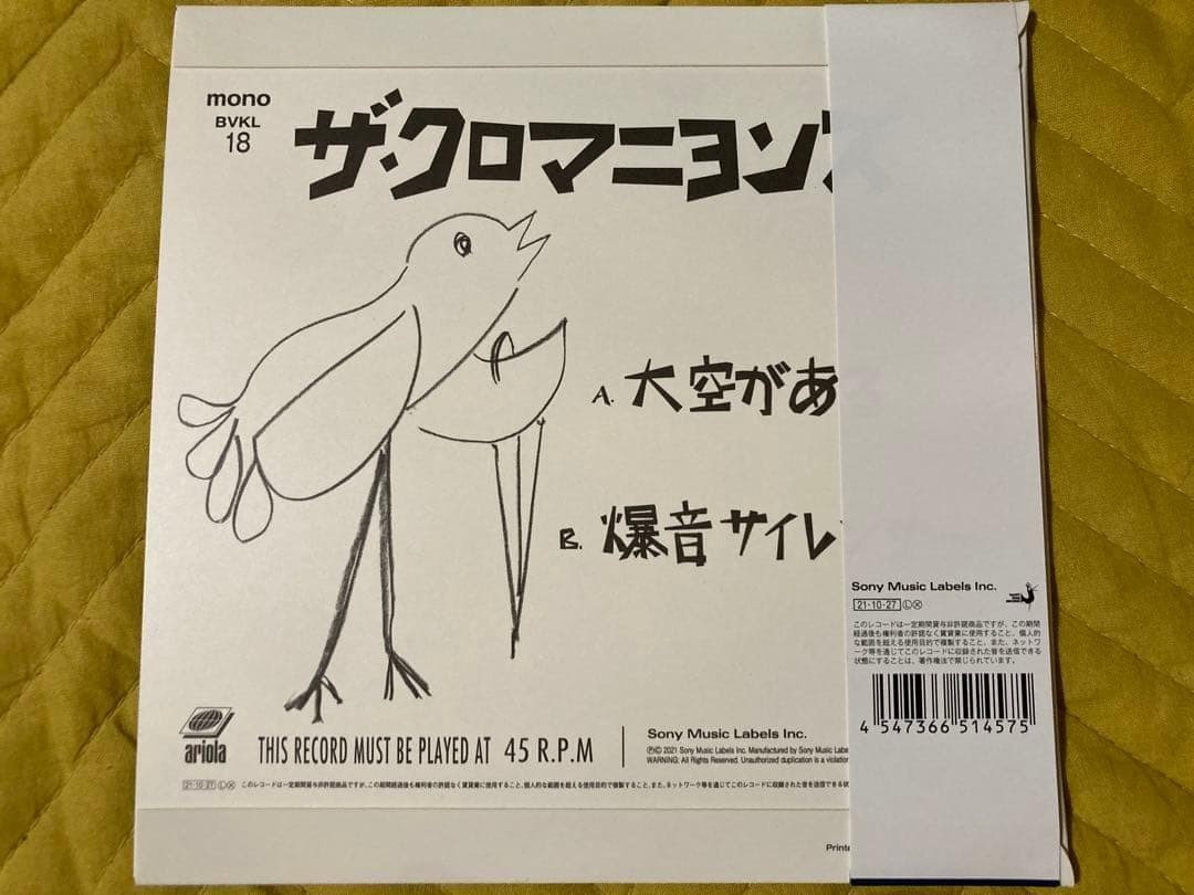 クロマニヨンズ　大空がある　7インチ　限定レコード　ブルーハーツ　ハイロウズ_画像2