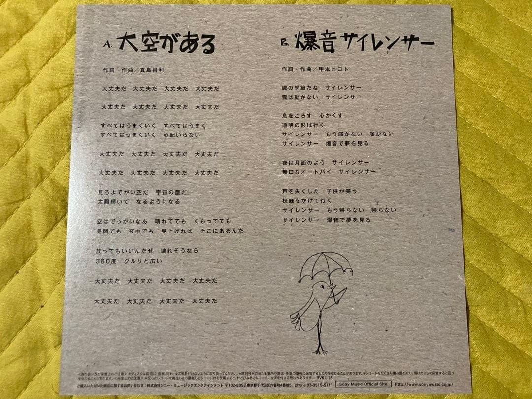 クロマニヨンズ　大空がある　7インチ　限定レコード　ブルーハーツ　ハイロウズ_画像5