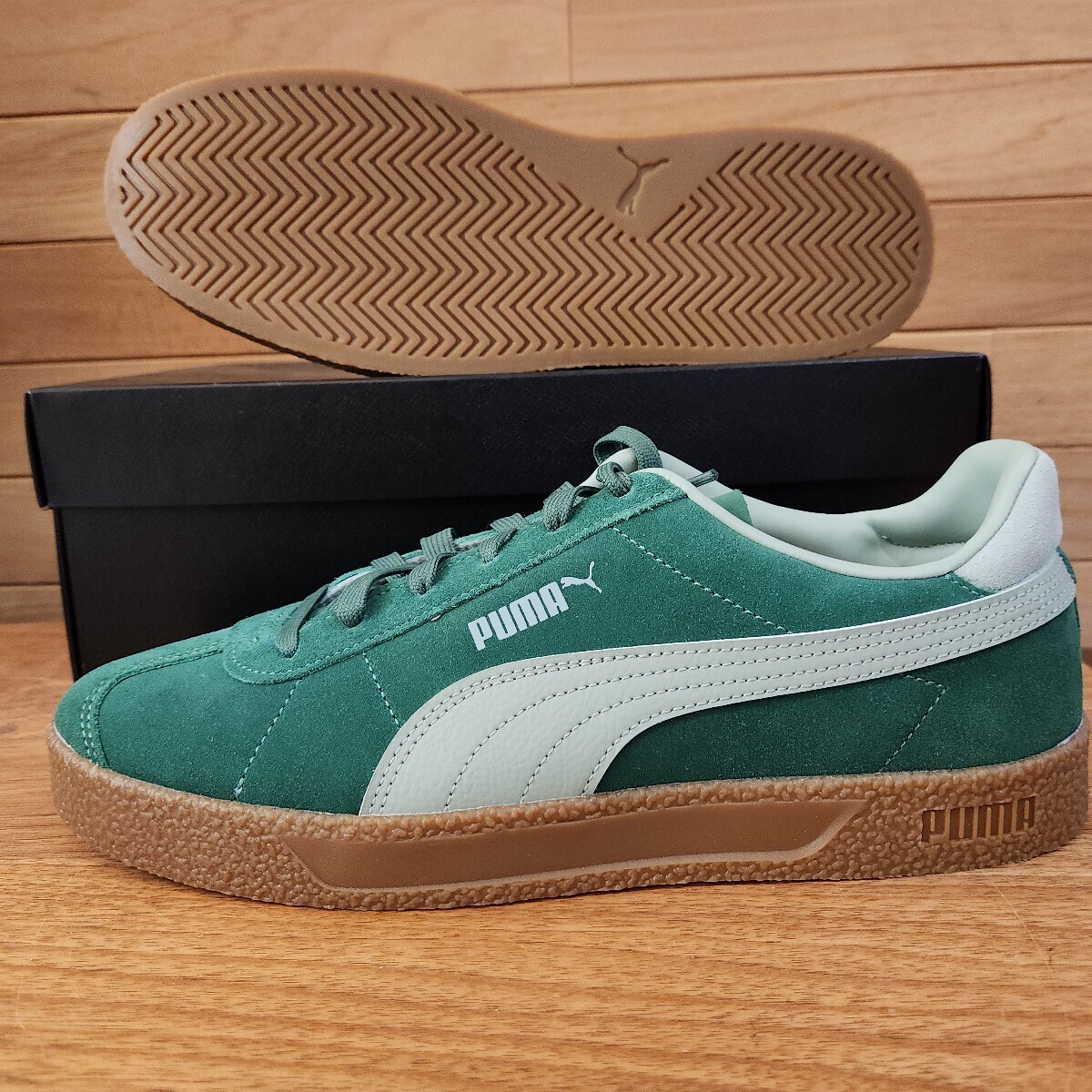 27.5cm 新品正規品 プーマ(PUMA) CLUB SUEDE LEATHER FS　クラブ　スエード　レザー　グリーン/ガム _画像2