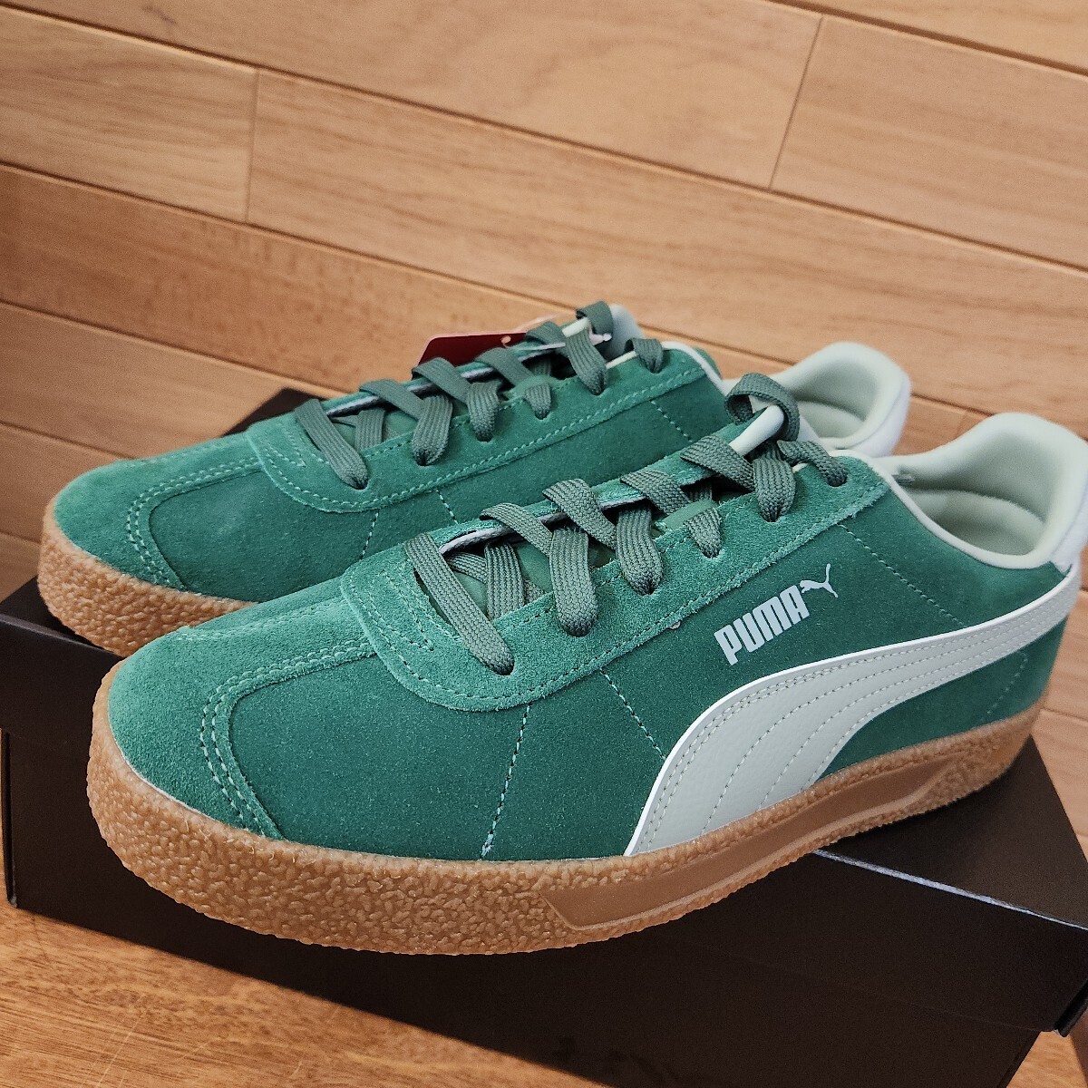 27.5cm 新品正規品 プーマ(PUMA) CLUB SUEDE LEATHER FS　クラブ　スエード　レザー　グリーン/ガム _画像3