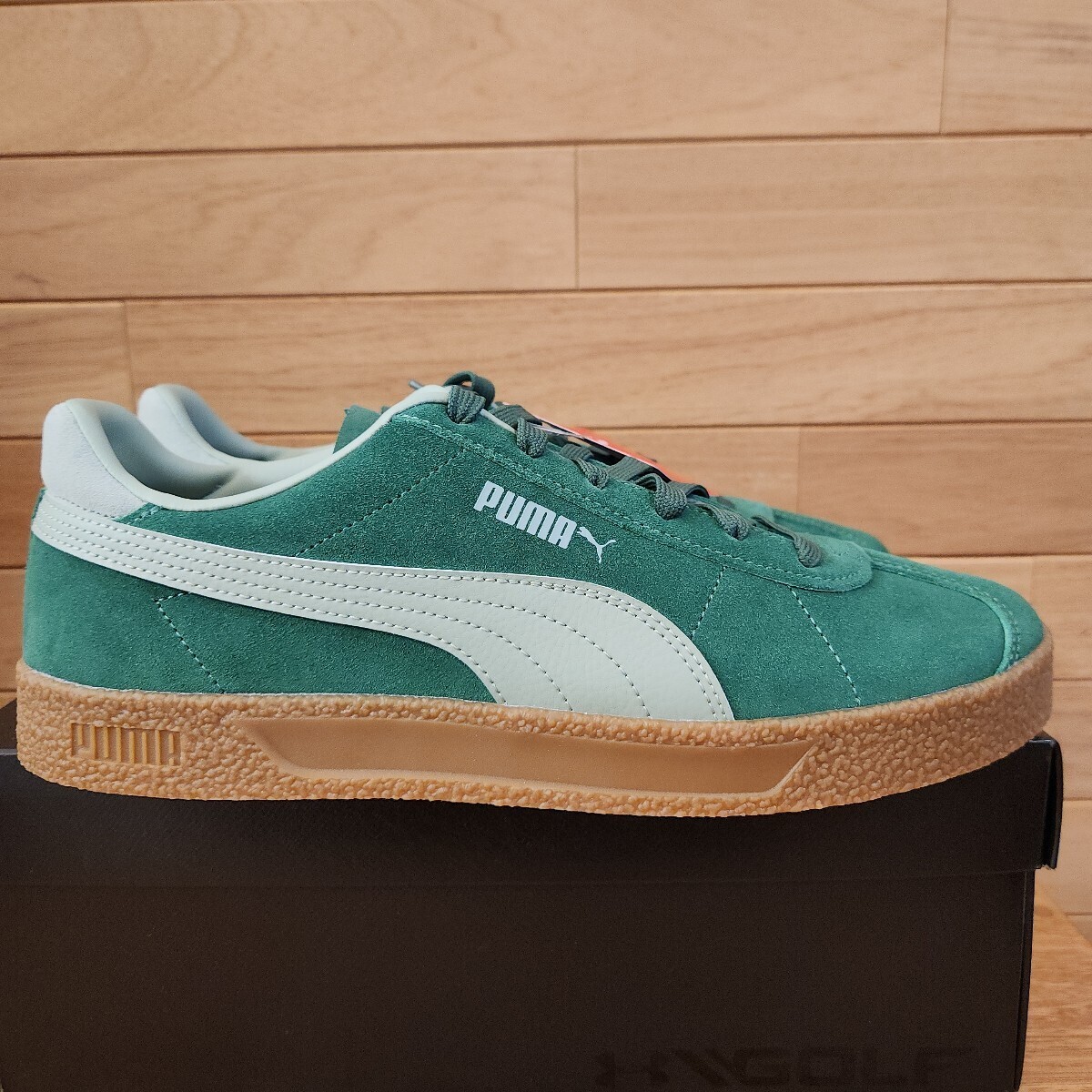 27.5cm 新品正規品 プーマ(PUMA) CLUB SUEDE LEATHER FS　クラブ　スエード　レザー　グリーン/ガム _画像5