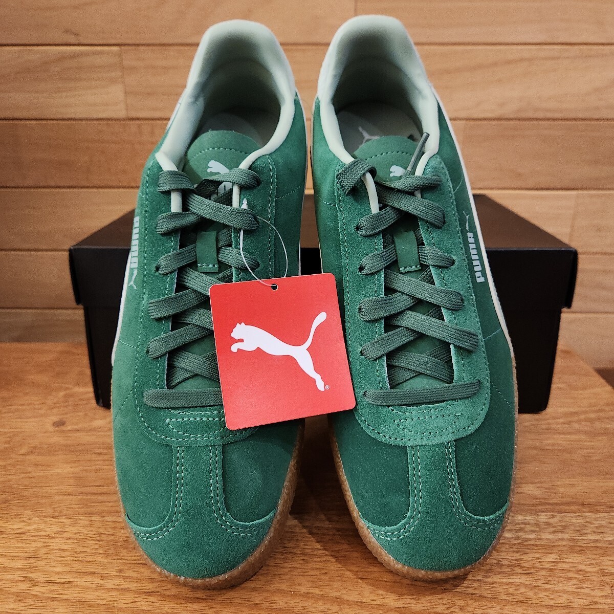 27.5cm 新品正規品 プーマ(PUMA) CLUB SUEDE LEATHER FS　クラブ　スエード　レザー　グリーン/ガム _画像6