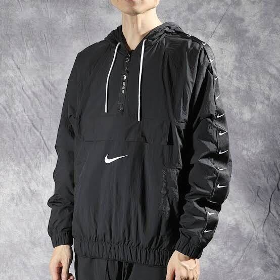 Lサイズ 新品正規品 NIKE AS NSW SWOOSH JKT WVN UNIVERSITY ナイキ ビッグスウォッシュ ウーブン ナイロンジャケット cv9168 010 アトモス_画像3