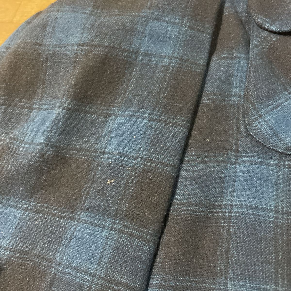 L 青 黒 ペンドルトン ウール ボードシャツ オンブレ チェック ビンテージ 60s USA製 PENDLETON_画像3