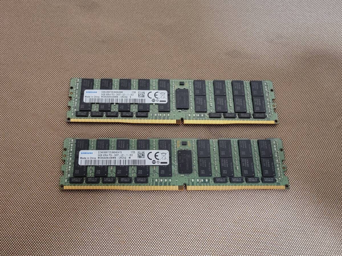 SAMSUNG DDR4 PC4-2400T Reg ECC 64GBx2 128GBセット デスクトップ ワークステーション用 動作OK_画像1