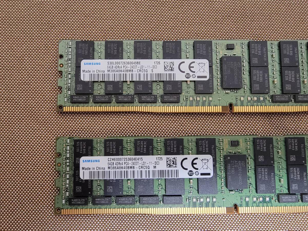 SAMSUNG DDR4 PC4-2400T Reg ECC 64GBx2 128GBセット デスクトップ ワークステーション用 動作OK_画像2